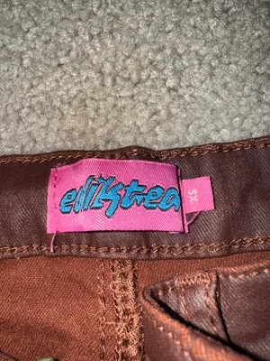 Edikted Leather Flare Pants thumbnail 4