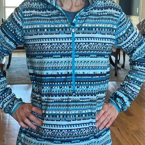 Nike Pro Dri Fit Pullover Blue Print Athletic Top Womens Performance thumbnail 3