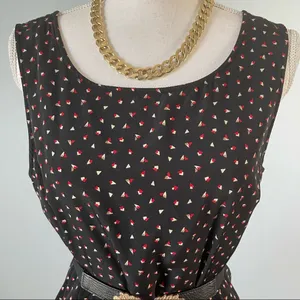 FOREVER 21 | Geometric Shapes Fit & Flare Sleeveless Dress Sz L thumbnail 3