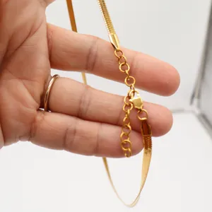 Unbranded Necklace Women OS Herringbone Gold Flat Snake Chain Excellent thumbnail 3
