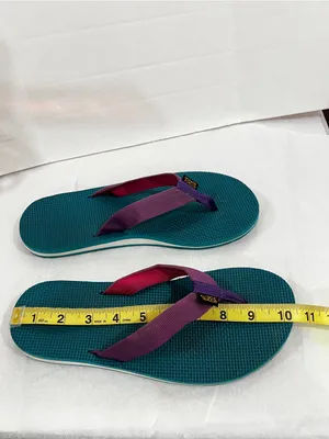 TEVA Deckers Flip-Flop Teal And Purple Size 9 Or 9.5 Lightweight Comfy thumbnail 11