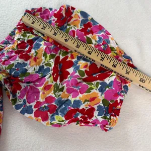Roxy Womens Floral Smocked Puff Off Shoulder Sleeve Romper Pink Size Large thumbnail 6