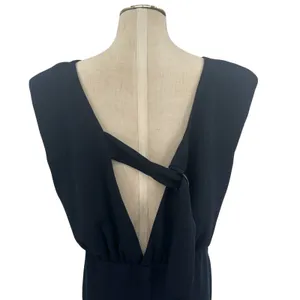 Free People Runaway Knit Mini Dress‎ Sleeveless Draped Black Size XL thumbnail 8