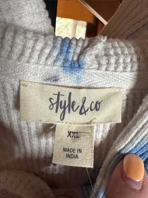 Style & Co Blue Black Tie Dye Waffle Knit Lounge Set XXL NWT Oversized Hoodie thumbnail 3