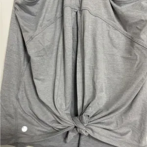 Yogalicious Tank Top Women M Gray Split Tie Back Racerback Workout‎ Yoga Running thumbnail 4