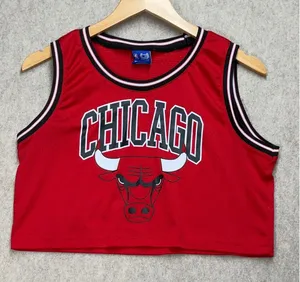 Chicago Bulls NBA Ultra Game Red Mesh Cropped Basketball Jersey Tank Women Small thumbnail 1