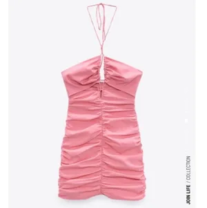 Zara Pink Ruched Halter-Style Mini Dress thumbnail 3