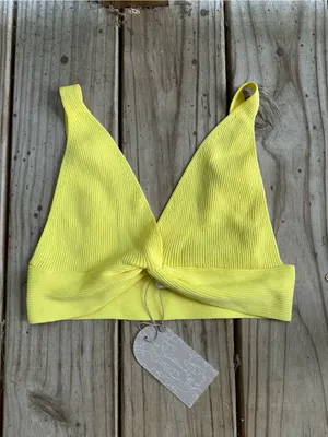 NWT Meshki Kaesha crop top yellow medium thumbnail 2