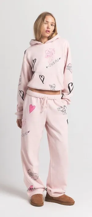 E.D (Clst) Cotton Fleece Classic Pullover hoodie| Barely Pink Heart | Size Small thumbnail 1