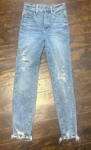American Eagle distressed hi-rise crop 00 jeggings thumbnail 1