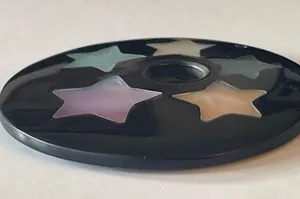 Black Star Pendant with Multicolor Inlays new age witchy 00s y2k necklace gift thumbnail 4