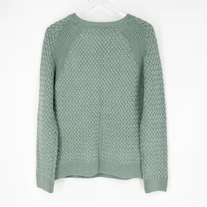 Fancy Stitch Textured Knit Sweater Women's Size XL Green Cozy‎ Core thumbnail 3