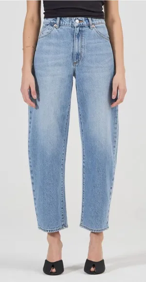 Rolla’s Gigi Barrel Jeans Size 26 High Rise Curved Leg Light Wash Denim thumbnail 1
