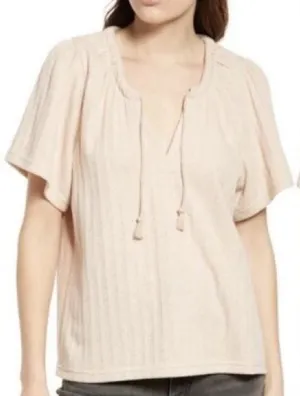 Madewell Pointelle Tie Neck Tunic Top Avalon Pink Size‎ XS thumbnail 1