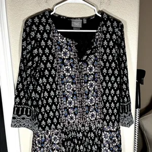 Anthropologie Vanessa Virginia Boho Mini Dress XS Embroidered Kaleidoscope thumbnail 3