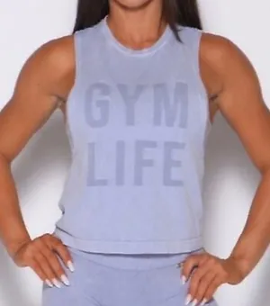 Spiritual‎ Gangster Gym Life Muscle Tank Top Blue Mineral Wash M/L thumbnail 1