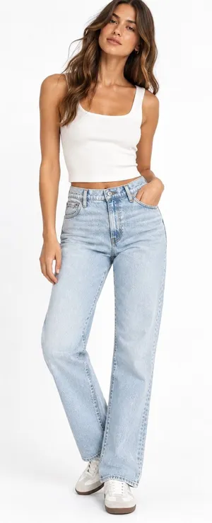 Abercrombie Womens 90s Straight Jeans 30 Ultra High Rise Light Wash NWT 10R thumbnail 1