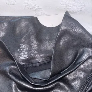 Shiny black aerie crossover leggings thumbnail 2