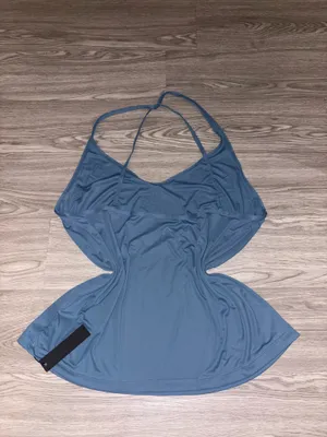 Oner Active Go To Strappy Loose Vest Tank in “Moonstone Blue” thumbnail 4