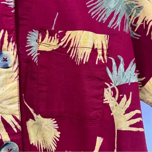 Free People Maroon Malibu Tropical Print Shorts Romper Size Medium w/pockets thumbnail 5