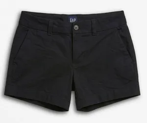 GAP Womens‎ Black Chino Shorts Mid Rise Stretch Cotton Size 2 thumbnail 1