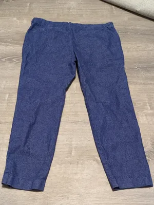 Old Navy Mid Rise Pixie Linen Night Flight Denim Trousers Size 12 thumbnail 7