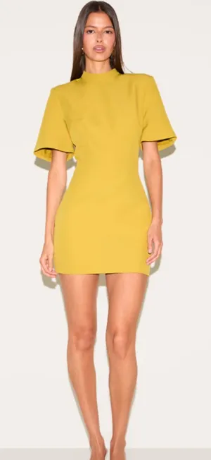 Pretty Little Thing NWT OLIVE WOVEN CINCHED BACKLESS MINI DRESS thumbnail 1