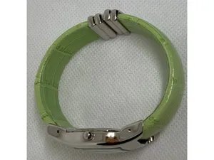 Vernier women’s cuff bracelet watch silver green tone 28mm quartz size 6” runnin thumbnail 7