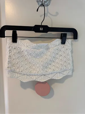 NWT Alexis Lily Strapless Crop Top White Crochet | XS thumbnail 3