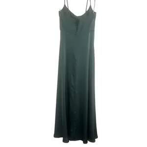 ✨Azazie Halsey Stretch Sea Moss A-Line Side Slit Stretch Satin Sz A8 Dress✨ thumbnail 8