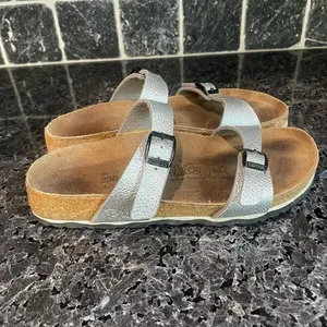 Birkenstock Birki’s Silver Two Strap‎ Sandals Size 5 thumbnail 2