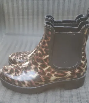 Jeffrey Campbell Leopard Print Women's Rain Chelsea Boots - Black Trim Size 7 L thumbnail 1