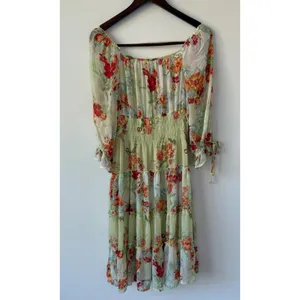 Anthropologie Fig and Flower Women's Boho Floral Print Tiered Maxi‎ Dress Sz S thumbnail 2