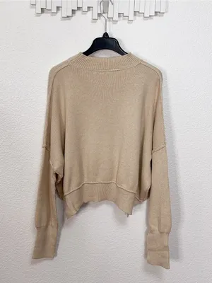 Miss Sparkling Beige Dolman Sleeve Relaxed Oversized Knit Sweater NWOT thumbnail 7