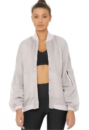 Alo Yoga‎ Field Mesh Jacket Full Zip Dove Grey large thumbnail 1