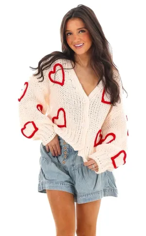 Womens Size L MIA & Tess Heart Cardigan NWT thumbnail 1