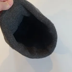 Dark Gray Knit Beanie Winter Hat with House Logo Men’s or Women’s thumbnail 3
