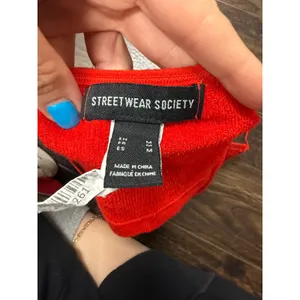 Streetwear Society Red Ribbed Crop Tank – Size‎ M thumbnail 2