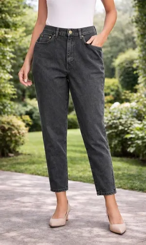 Liz Claiborne Womens Denim Jeans 10 Petite Black Classic High Rise thumbnail 1