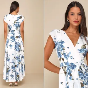 LULU's Floral Sexy Romantic Flowy Floral High Low Wedding Guest NWOT thumbnail 3