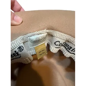 Vintage Coldwater Creek Womens One Size Light Brown Hat Braided Beaded 100% Wool thumbnail 6