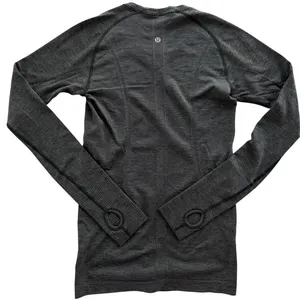 Lululemon Swiftly Tech Long Sleeve Crew 6 ORIGINAL Fit Heathered Dark Slate Grey thumbnail 5