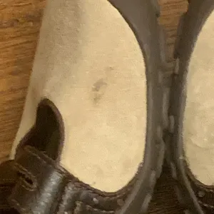 Merrell Mary Jane slip on. 8.5 dark taupe tan suede upper w/ leather accents thumbnail 4