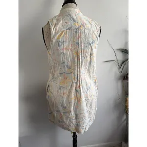 Faherty Isha Mini Dress Sky Coastal Floral Hemp Tencel Blend‎ Pockets size xs thumbnail 2
