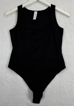 Lululemon Wundermost Nulu Square‎ Neck Sleeveless Bodysuit Black Size M New thumbnail 1
