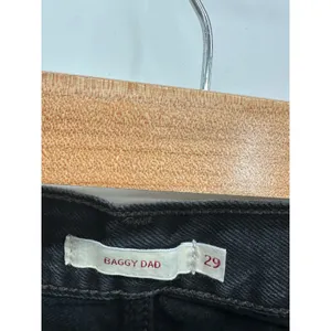 Levis Baggy Dad Jeans Womens 29 Washed Black Distressed Raw Hem A3494-0018 thumbnail 6