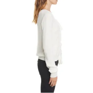 Joie Viviana Ruffle Wool Blend Sweater – Ivory thumbnail 2