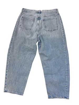 Everyday Normcore Old Navy Light Blue High Rise Barrel Leg Jeans Basic Capsule thumbnail 5