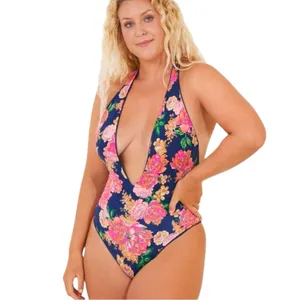 Maaji Reversible Cheeky Cut Plunge One‎ Piece Swimsuit Small thumbnail 3