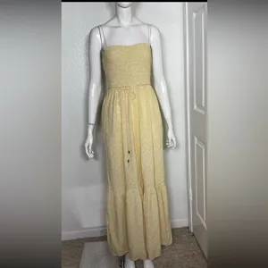 Free People 100%Viscose Little Of Your Love Yellow Floral Jumpsuit Size XS L-20 thumbnail 16